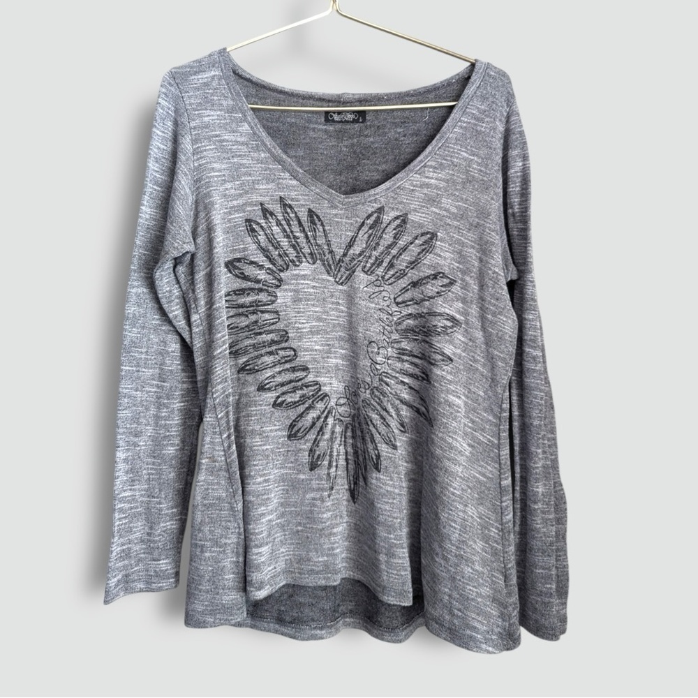 Lauren Moshi Graphic Long Sleeve Tee Love is a Battlefield Bullet Heart Design
